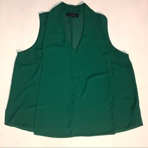 Eloquii green v-neck blouse